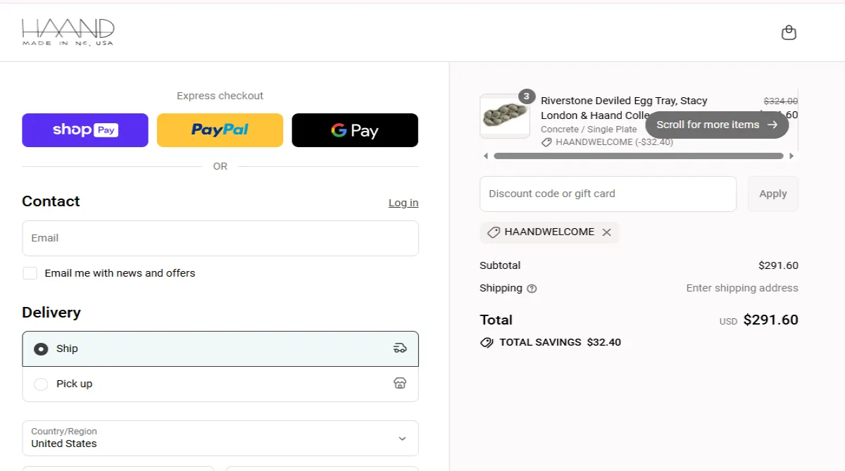Coupon proof HAANDWELCOME
