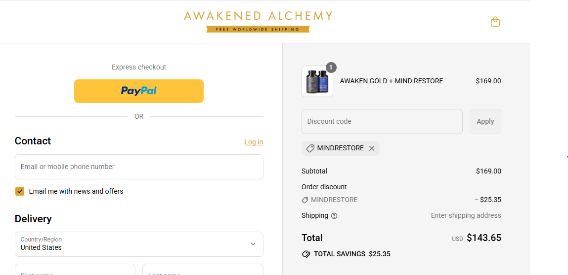 Coupon proof MINDRESTORE