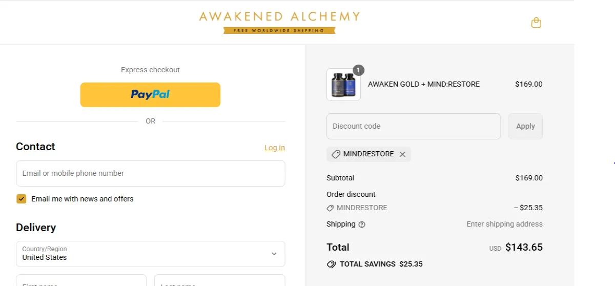 Coupon proof MINDRESTORE