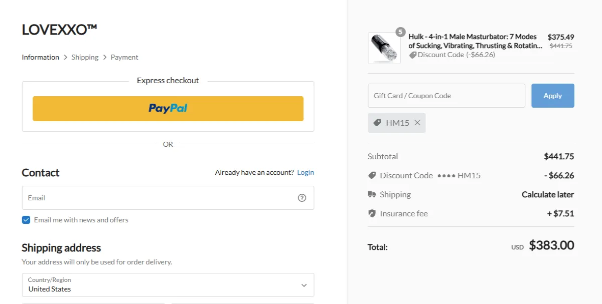Coupon proof HM15
