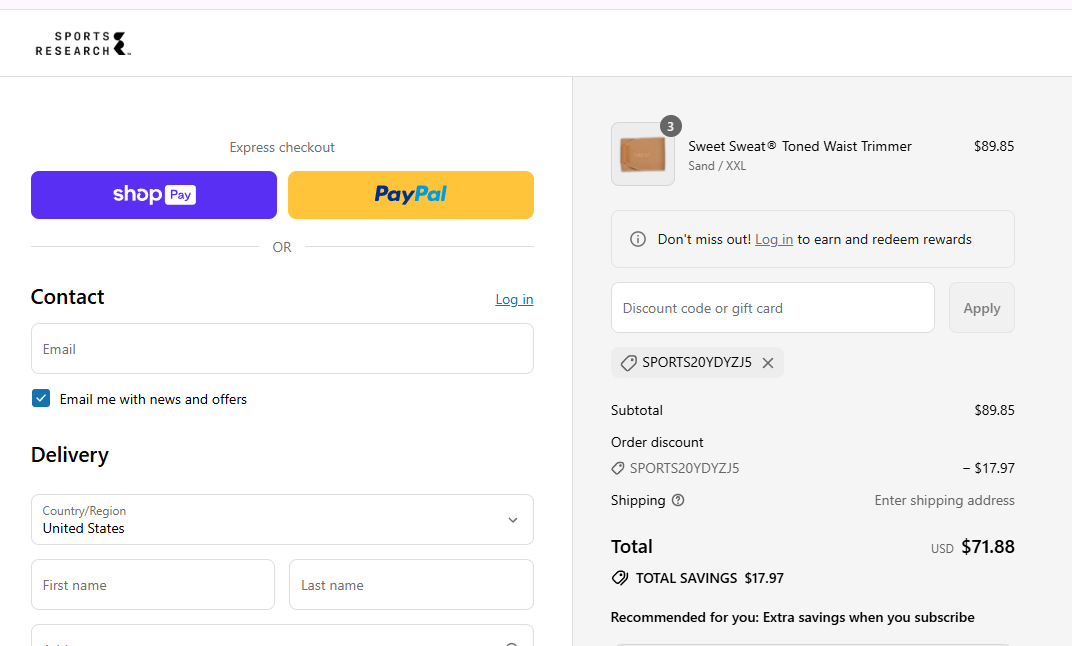 Coupon proof SPORTS20YDYZJ5
