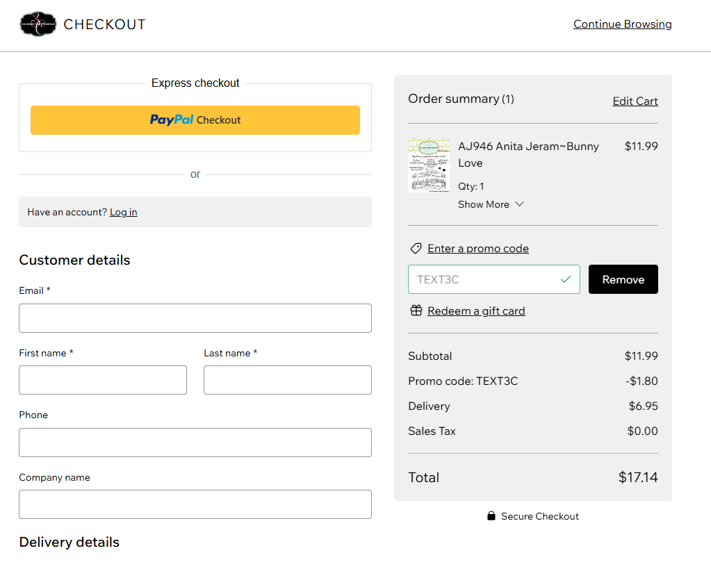 Coupon proof TEXT3C