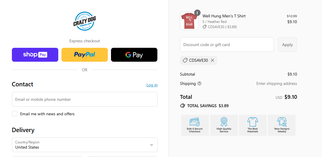 Coupon proof CDSAVE30