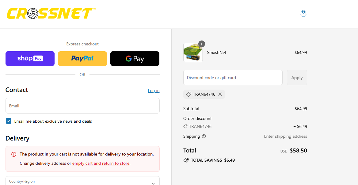 Coupon proof TRAN64746