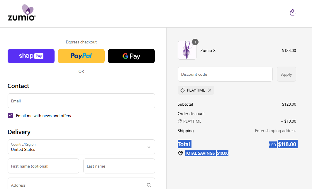 Coupon proof PLAYTIME