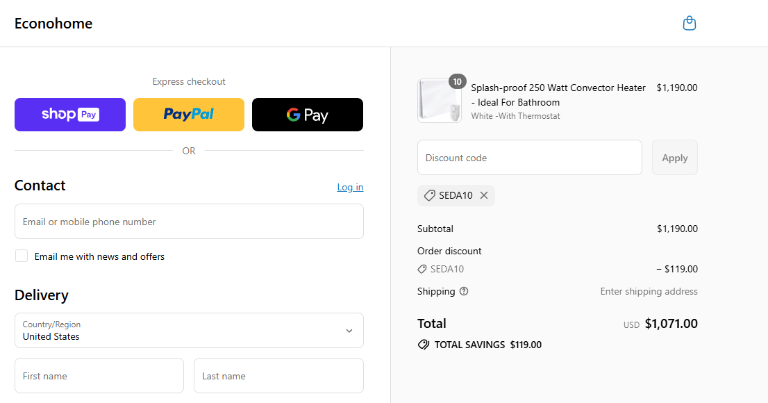 Coupon proof SEDA10