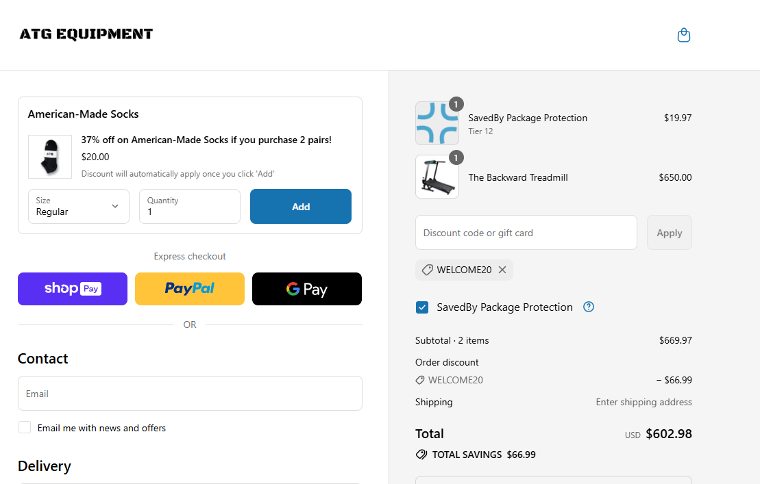 Coupon proof WELCOME20