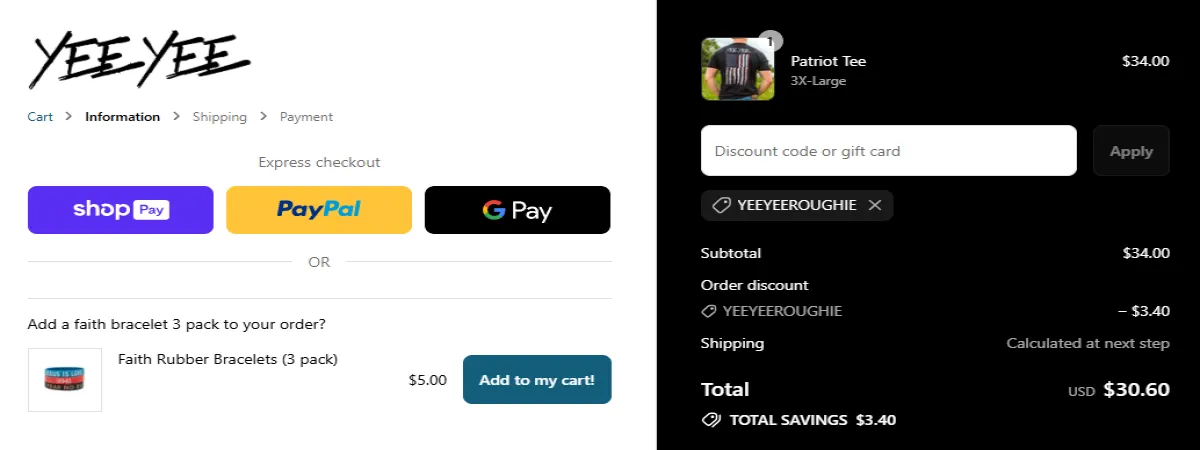 Coupon proof YEEYEEROUGHIE