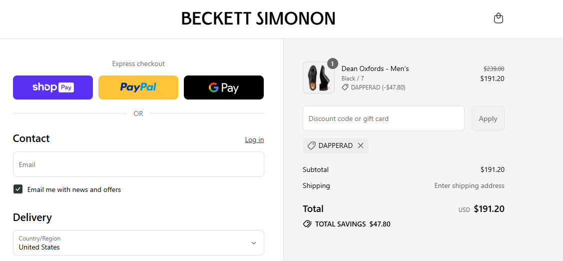 Coupon proof DAPPERAD