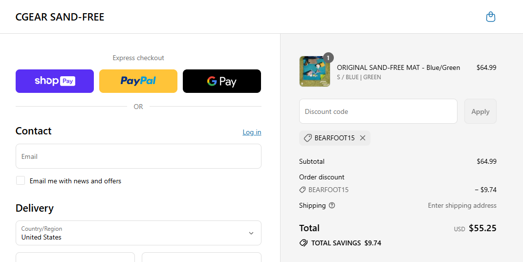 Coupon proof BEARFOOT15