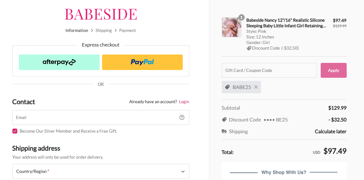 Coupon proof BABE25
