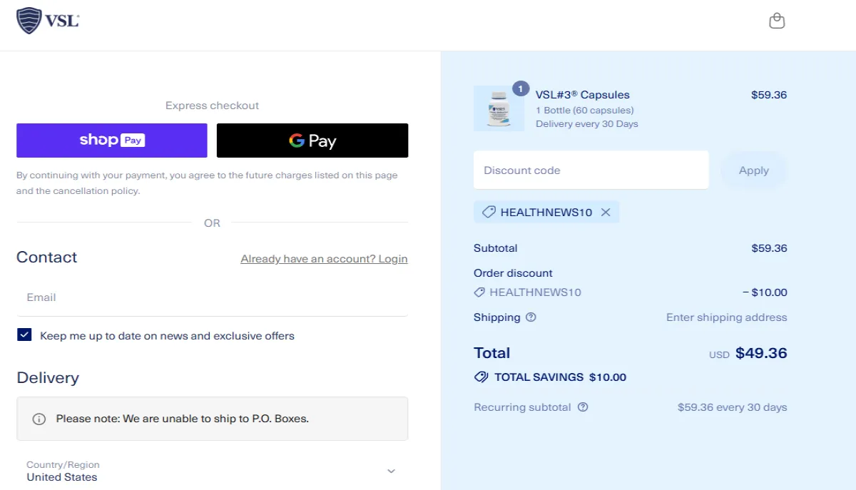 Coupon proof HEALTHNEWS10