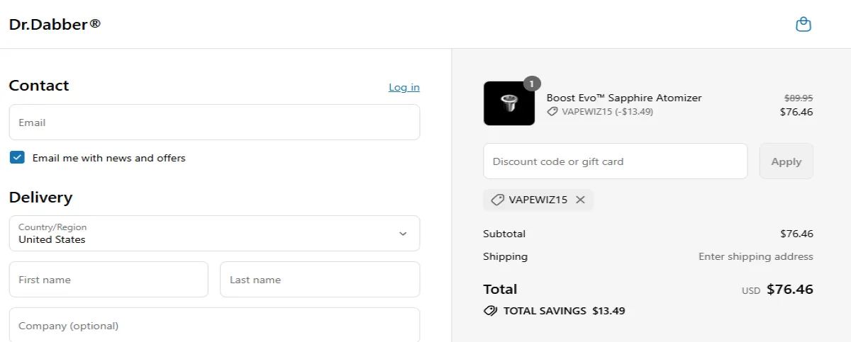 Coupon proof VAPEWIZ15