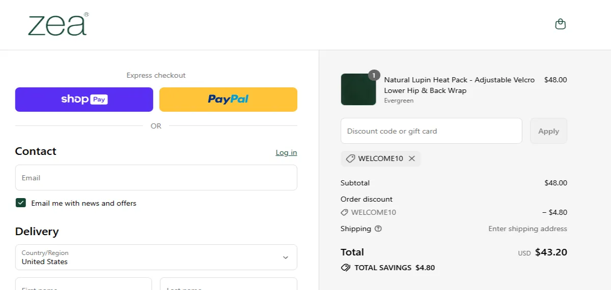 Coupon proof WELCOME10