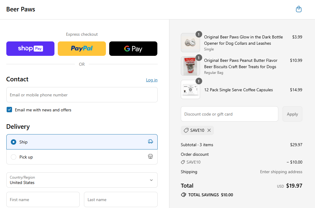 Coupon proof SAVE10