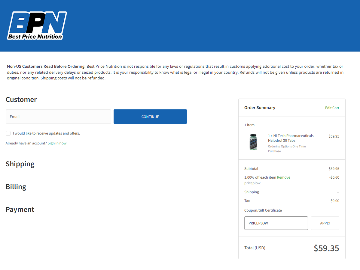 Coupon proof priceplow