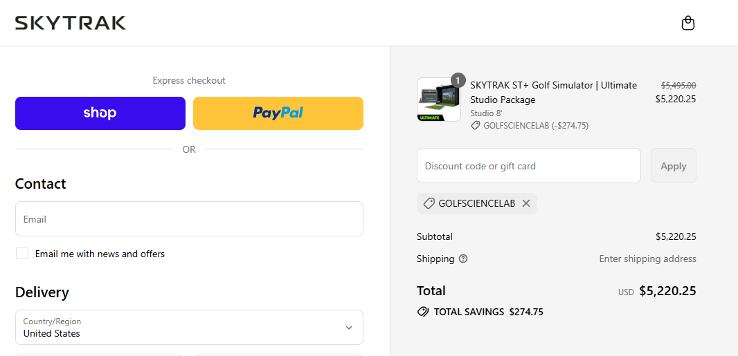 Coupon proof GOLFSCIENCELAB