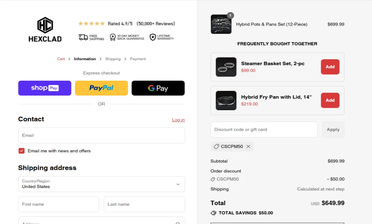 Coupon proof CSCPM50