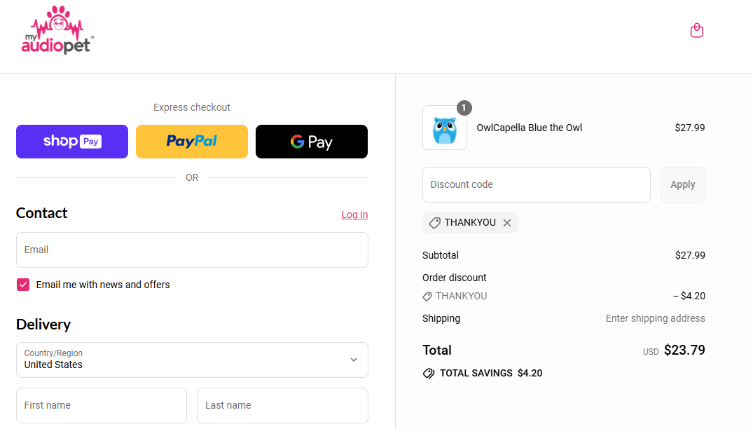 Coupon proof THANKYOU