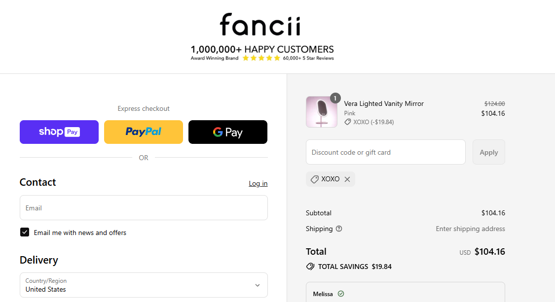 Coupon proof XOXO