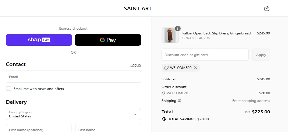 Coupon proof welcome20