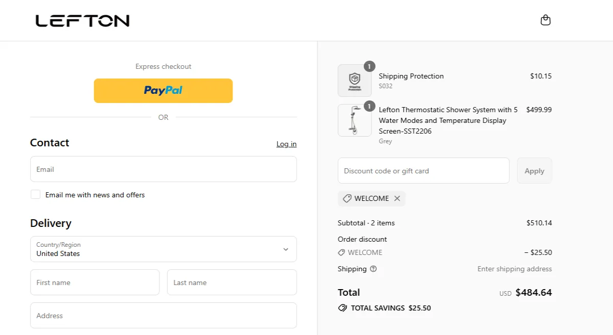 Coupon proof WELCOME