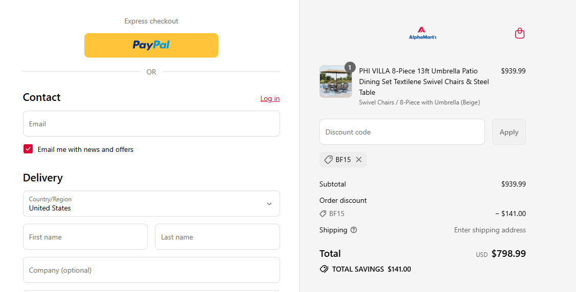 Coupon proof BF15
