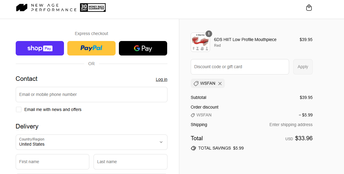 Coupon proof WSFAN