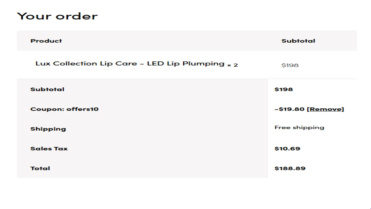 Coupon proof offers10
