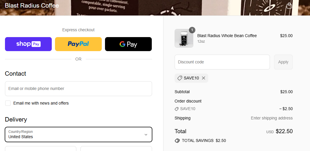 Coupon proof SAVE10