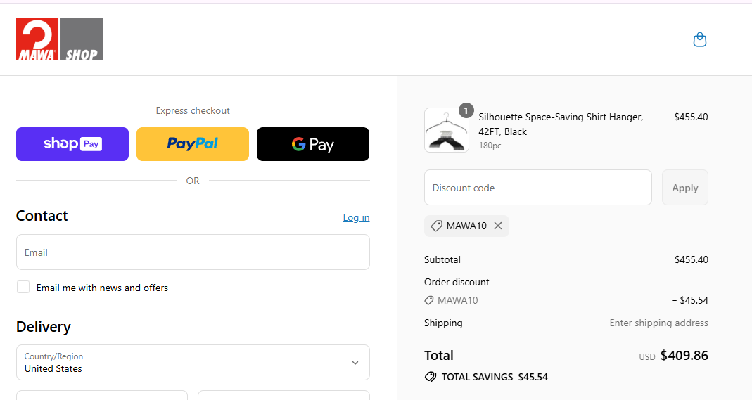 Coupon proof MAWA10