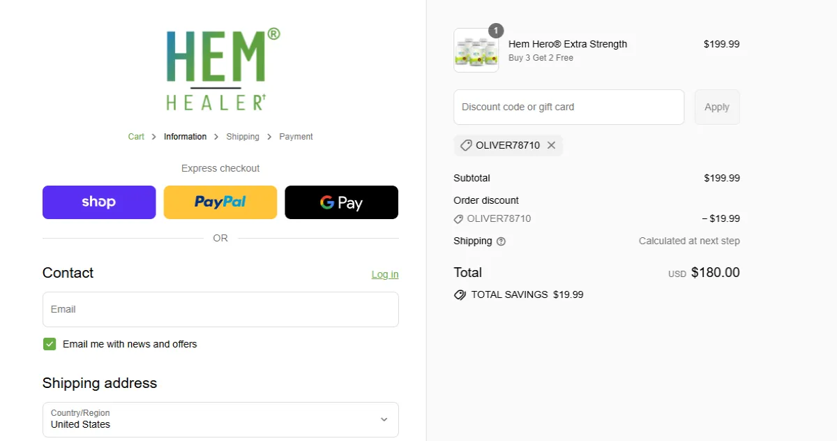 Coupon proof OLIVER78710