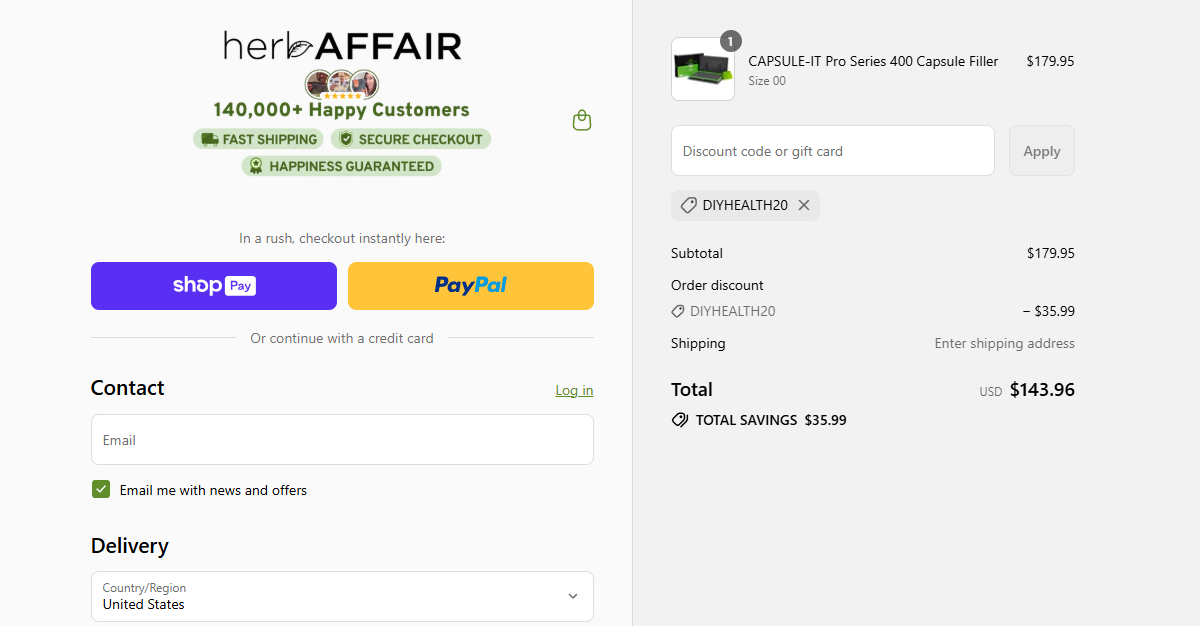 Coupon proof DIYHEALTH20