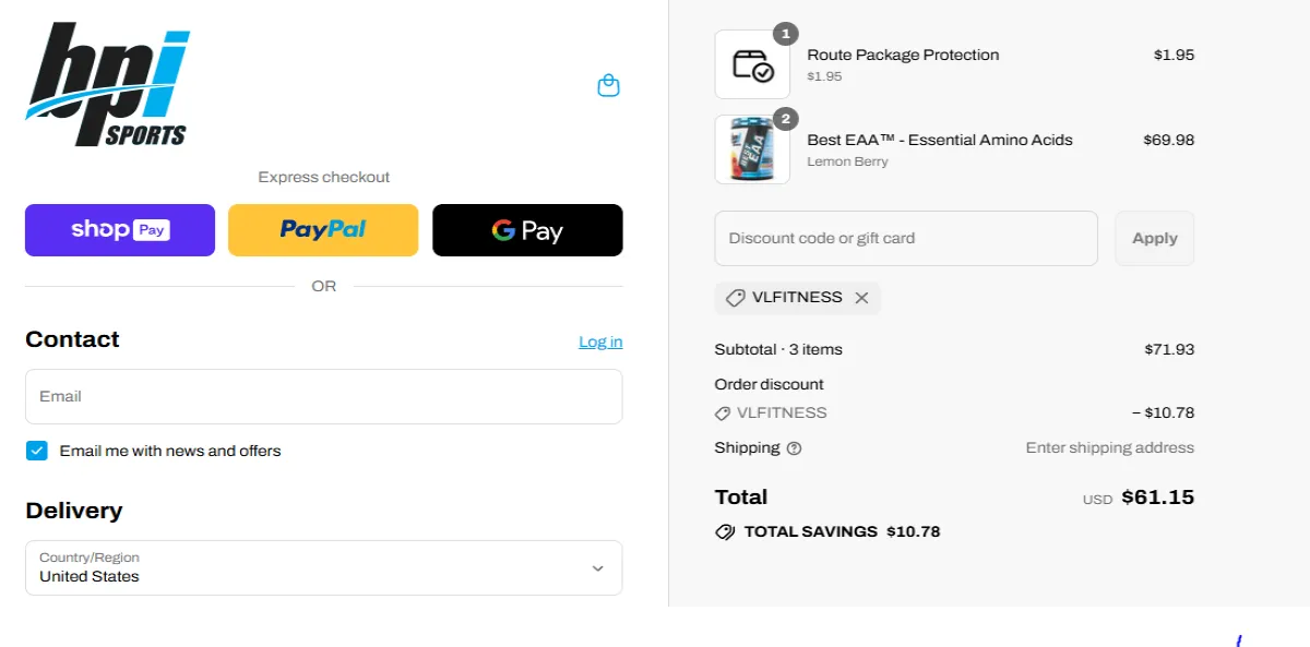 Coupon proof VLFITNESS