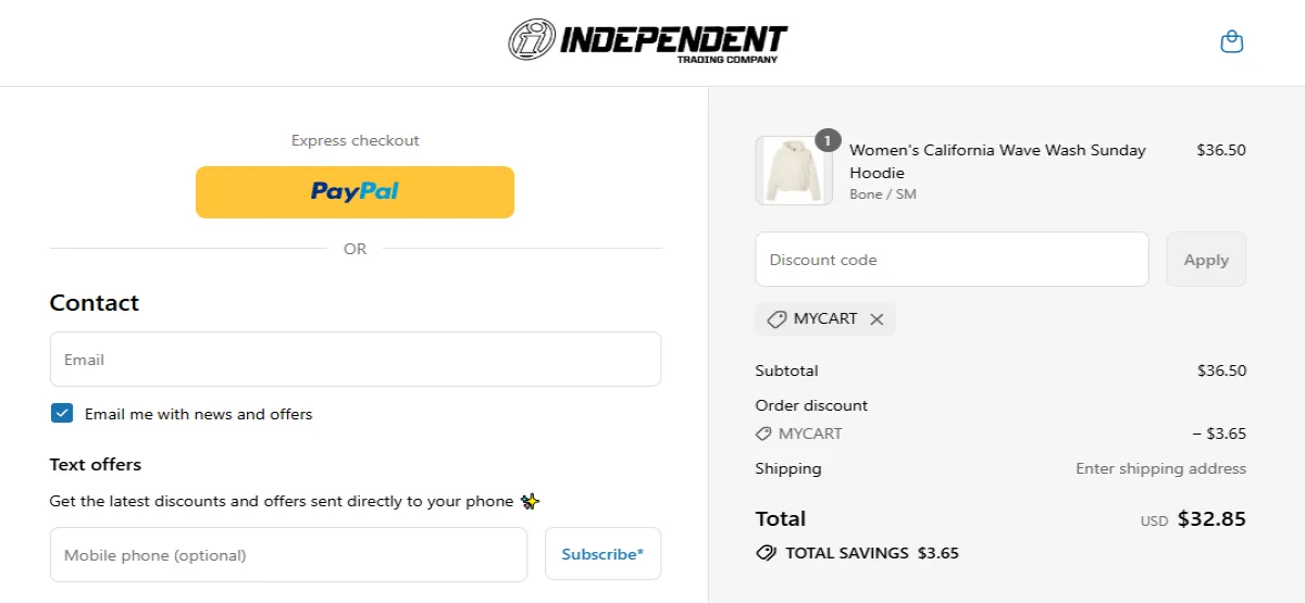 Coupon proof MYCART
