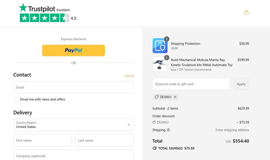 Coupon proof DEJAVU