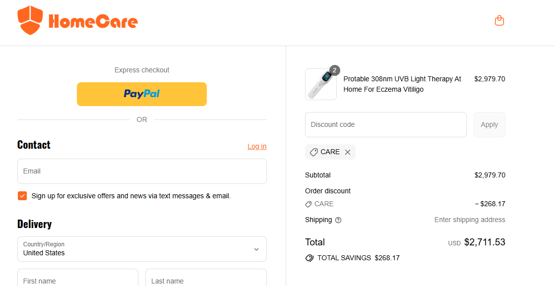 Coupon proof CARE