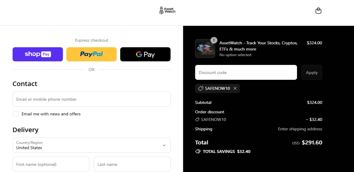 Coupon proof SAFENOW10