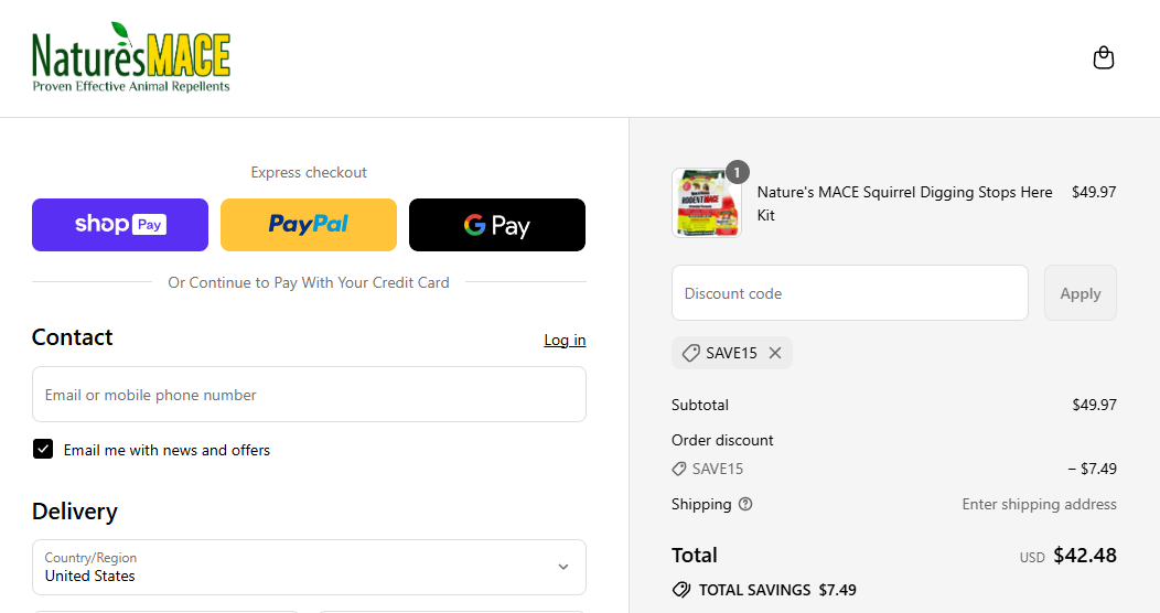 Coupon proof SAVE15