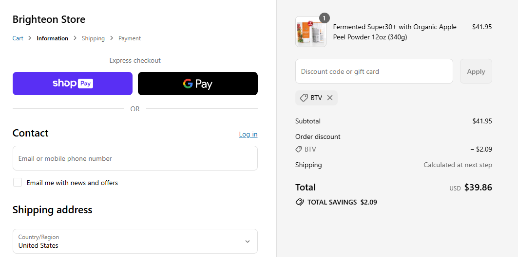 Coupon proof BTV