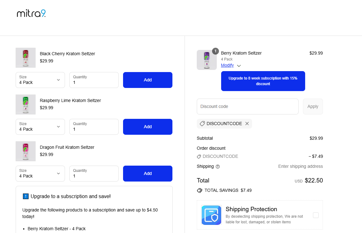 Coupon proof DISCOUNTCODE
