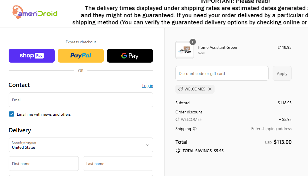 Coupon proof WELCOME5