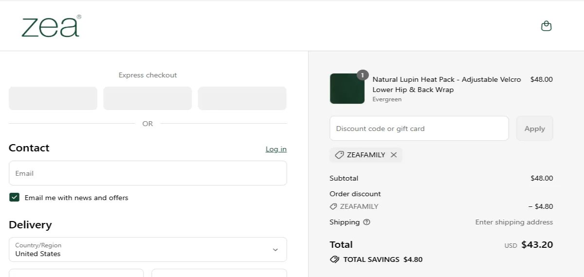 Coupon proof ZEAFAMILY