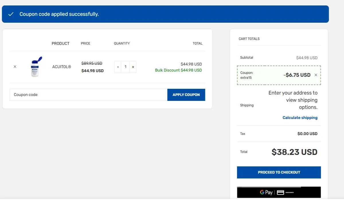 Coupon proof extra15