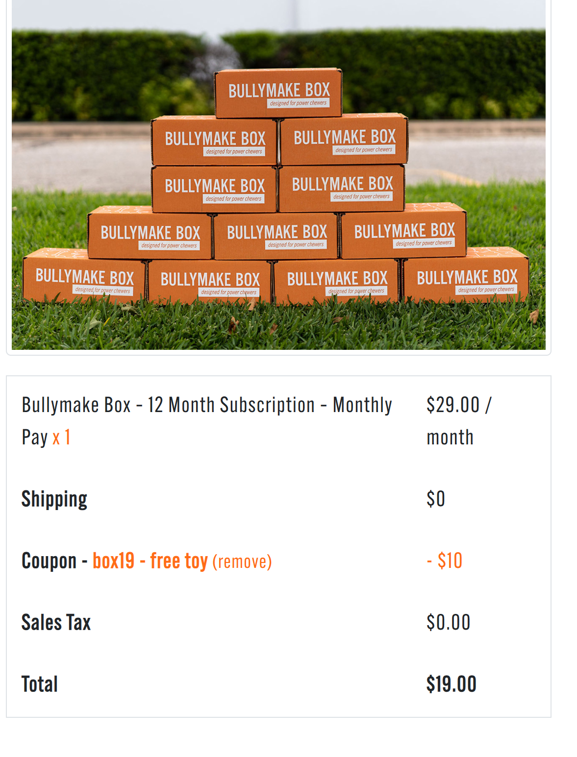 Coupon proof BOX19