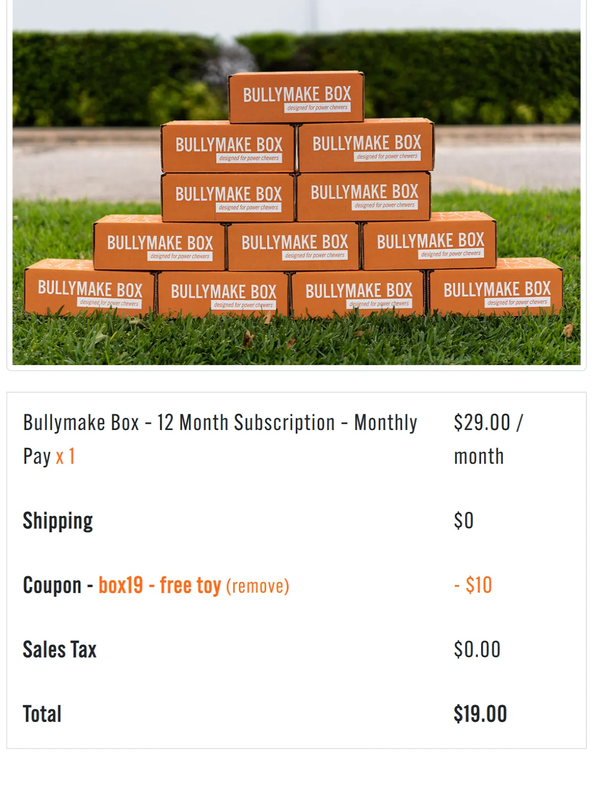 Coupon proof BOX19
