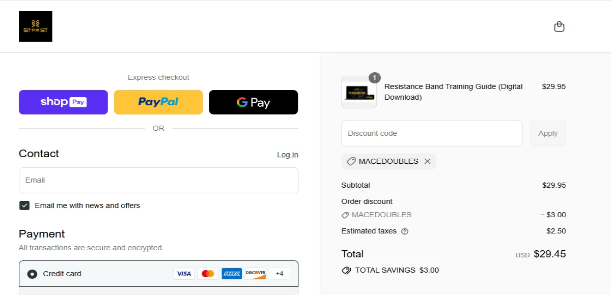 Coupon proof MACEDOUBLES