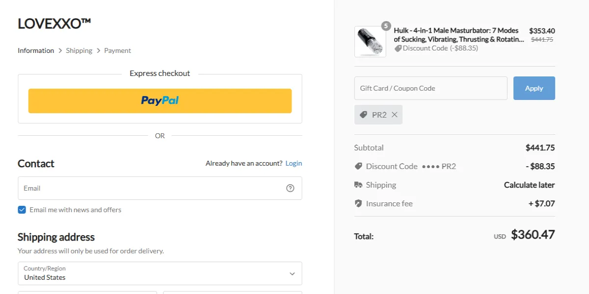 Coupon proof PR2