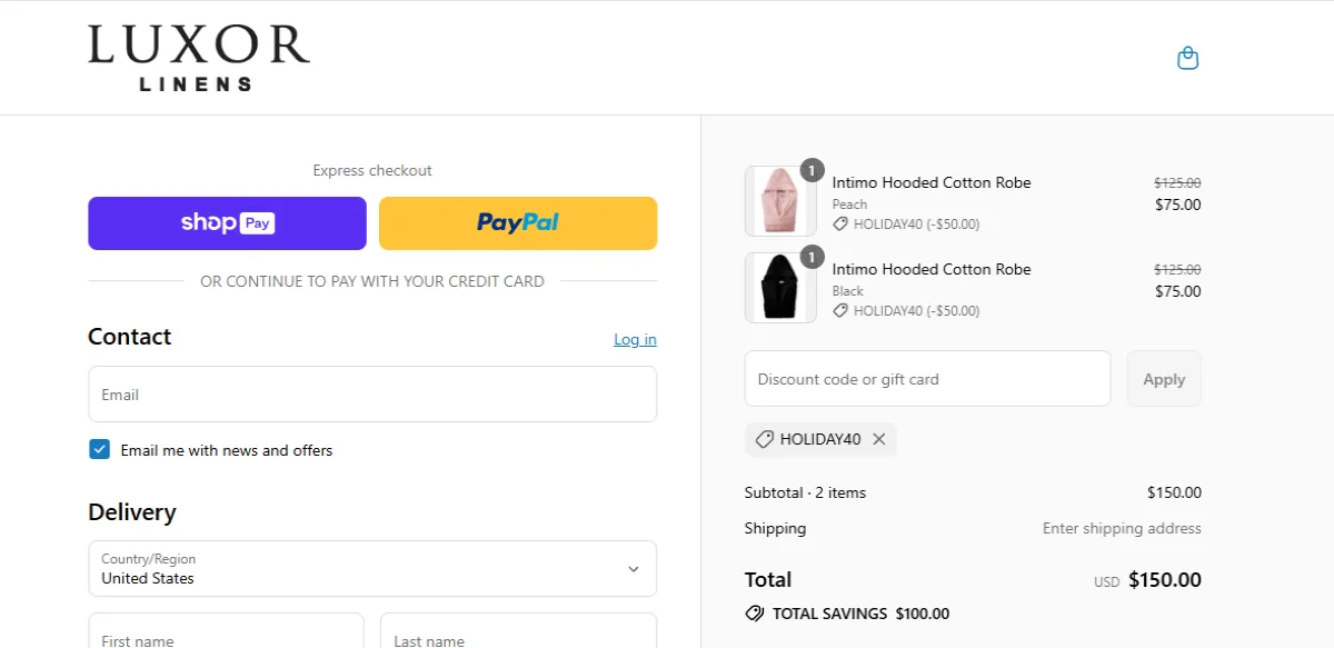 Coupon proof HOLIDAY40