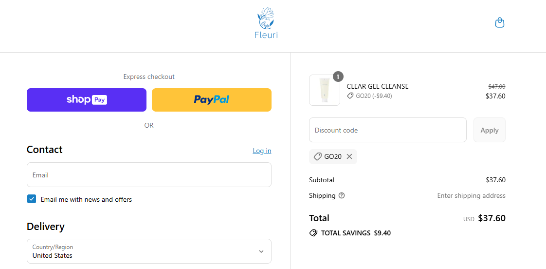 Coupon proof GO20